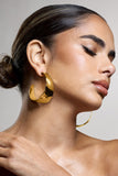 Splendor Gold Textured Chunky Hoop Earrings