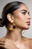 Splendor Gold Textured Chunky Hoop Earrings