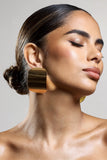 Jasper Gold Rectangle Statement Earrings