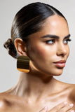 Jasper Gold Rectangle Statement Earrings