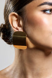 Jasper Gold Rectangle Statement Earrings