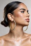 Uma Gold Diamante Hoop Earrings