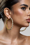 Uma Gold Diamante Hoop Earrings