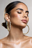 Uma Gold Diamante Hoop Earrings
