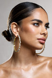 Uma Gold Diamante Hoop Earrings