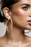 Uma Gold Diamante Hoop Earrings