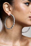 Kassandra Silver Diamante Hoop Earrings
