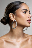 Winter Silver Diamante & Pearl Hoop Earrings