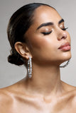 Winter Silver Diamante & Pearl Hoop Earrings