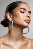 Winter Silver Diamante & Pearl Hoop Earrings