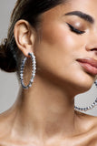 Winter Silver Diamante & Pearl Hoop Earrings