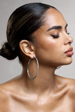 Phaedra Silver Diamante Hoop Earrings