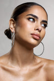 Phaedra Silver Diamante Hoop Earrings