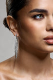 Phaedra Silver Diamante Hoop Earrings