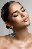 Isobel Silver Diamante Hoop Earrings