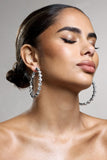 Isobel Silver Diamante Hoop Earrings