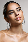 Isobel Silver Diamante Hoop Earrings