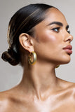 Portal Gold Textured Chunky Hoop Earrings
