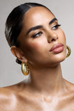 Portal Gold Textured Chunky Hoop Earrings