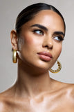 Portal Gold Textured Chunky Hoop Earrings