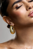 Portal Gold Textured Chunky Hoop Earrings