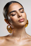 Journey Gold Textured Abstract Disc Earrings