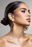 Journey Gold Textured Abstract Disc Earrings