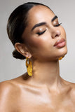 Journey Gold Textured Abstract Disc Earrings