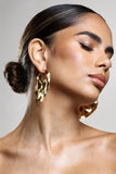 Journey Gold Textured Abstract Disc Earrings