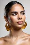 Journey Gold Textured Abstract Disc Earrings