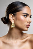 Quinlan Gold Textured Chunky Hoop Earrings