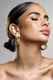 Quinlan Gold Textured Chunky Hoop Earrings