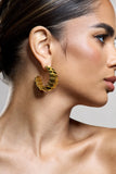 Quinlan Gold Textured Chunky Hoop Earrings