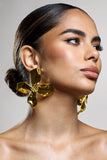 Zinna Gold Flower Statement Earrings