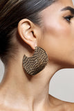 Iman Gold Hammered Disc Earrings