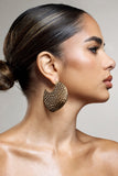 Iman Gold Hammered Disc Earrings