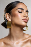 Mercury Gold Ribbed Chunky Hoop Earrings