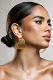 Mercury Gold Ribbed Chunky Hoop Earrings