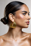 Mercury Gold Ribbed Chunky Hoop Earrings
