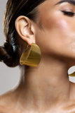 Mercury Gold Ribbed Chunky Hoop Earrings