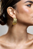 Hermione Gold Textured Chunky Hoop Earrings