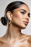 Eclat Gold Ribbed Dangle Earrings