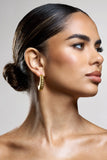 Eclat Gold Ribbed Dangle Earrings