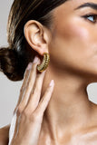 Eclat Gold Ribbed Dangle Earrings