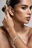 Glance Silver Diamante Layered Bracelet