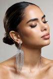 Kalista Silver Diamante Statement Drop Earrings