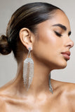 Kalista Silver Diamante Statement Drop Earrings
