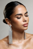 Balance Silver Diamante Statement Tassel Earrings