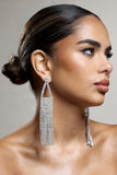 Balance Silver Diamante Statement Tassel Earrings