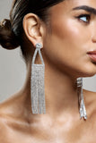 Balance Silver Diamante Statement Tassel Earrings